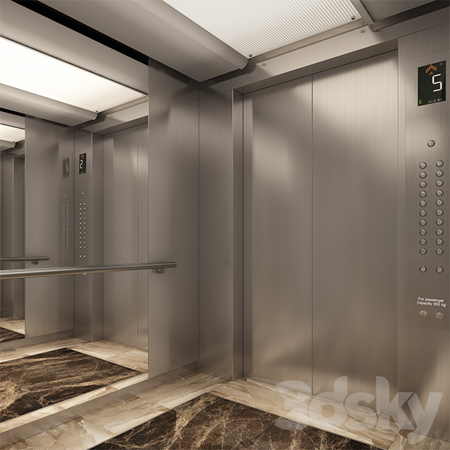 مدل سه بعدی آماده آسانسور در تری دی مکس و ویری