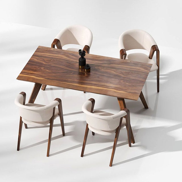 آبجکت میز و صندلی طرح چوب