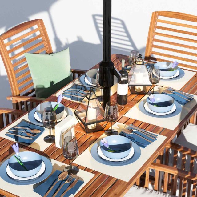 دانلود مدل سه بعدی میز باغچه در تری دی مکس،آبجکت میز و صندلی مدرن باغ در تری دی مکس