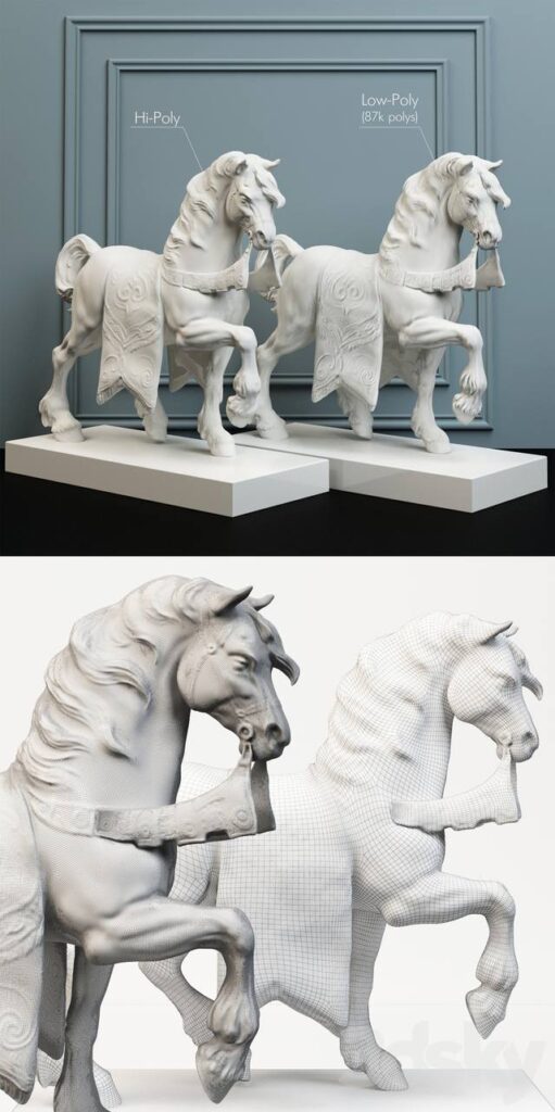 آبجکت مجسمه اسب لییادرو,